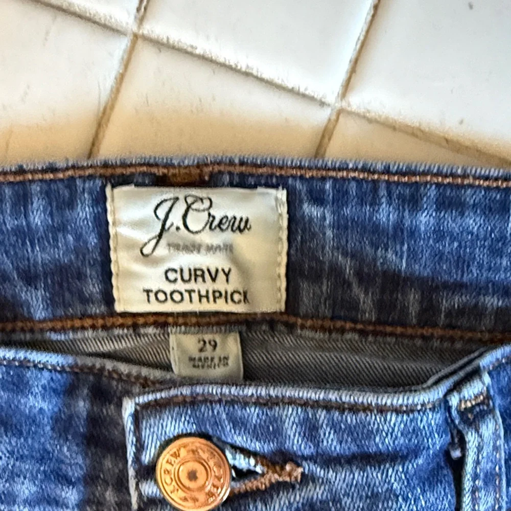 J. Crew Curvy Toothpick Skinny Jeans in Deep Blue- worn‎ a bunch but great-